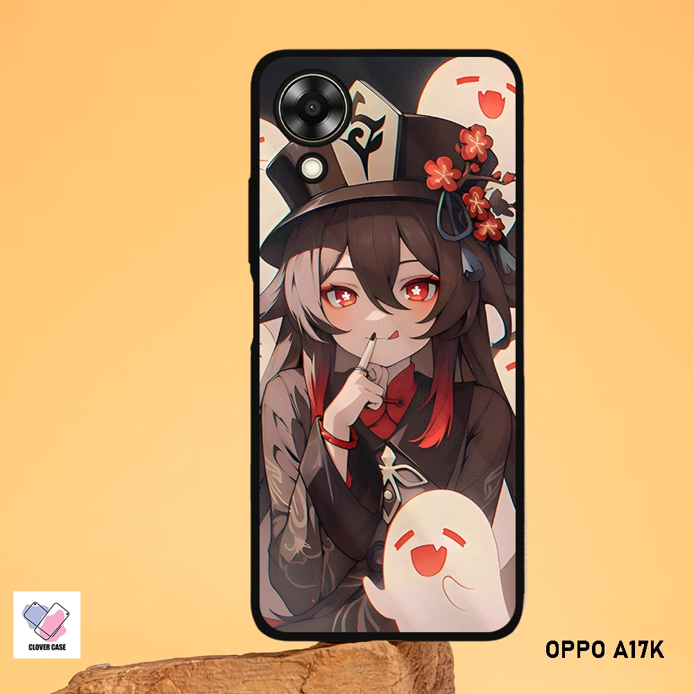 [AM57]  Case Glossy Case | OPPO A17K | CASE KEKINIAN LUCU |  Casing Hp Kilau Motif HU TAO