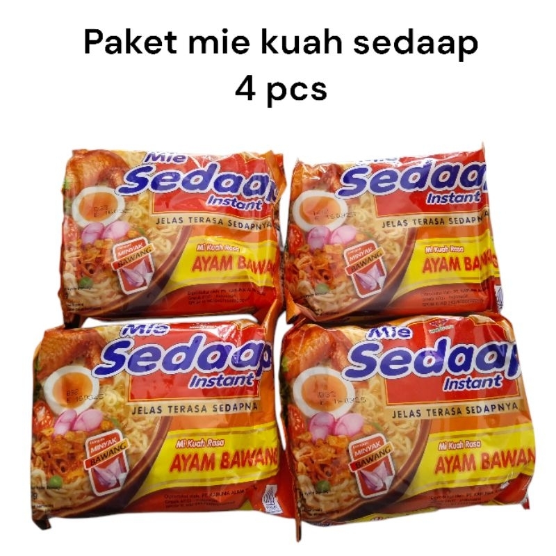 

Paket Mie sedaap kuah rasa ayam bawang/soto isi 4 pcs bisa campur @70gram