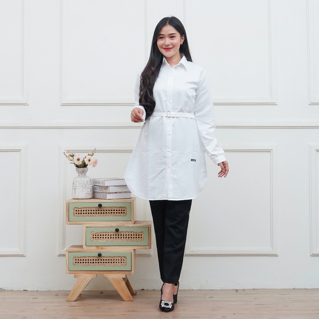 Baju Tunik Wanita Kondangan Terbaru Tunic Putih Kekinian  Remaja Pondok