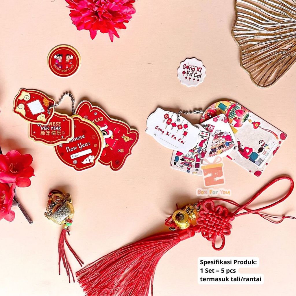 

Hang Tag - 1 Set (isi 5pcs) Label Tag Imlek/ Chinese New Years/ Sincia