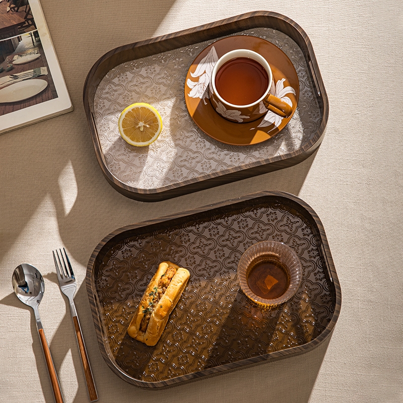 Nampan Tray Plastik Aesthetic Retro Chinese Style Tea Tray Serving Tray