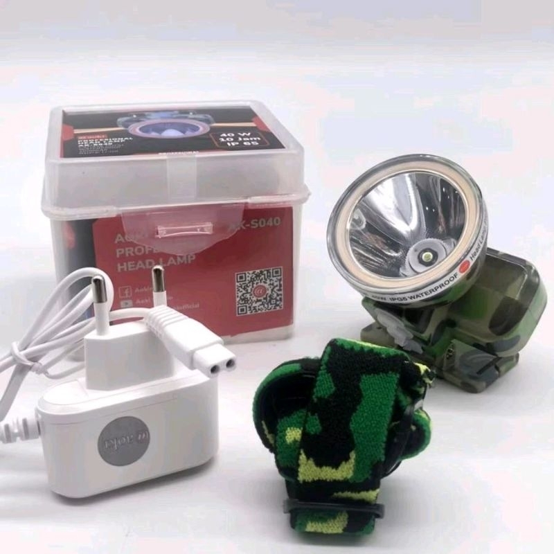 SENTER KEPALA ARMY AOKI AK-S040 40Wat / IP65 PROFESSIONAL HEAD LAMP AOKI SENTER KEPALA 40WATT