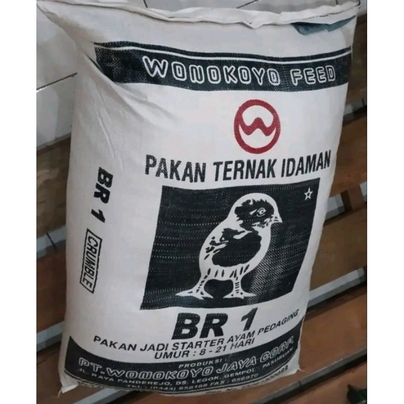 PAKAN AYAM BR 1 WONOKOYO STARTER UNGGAS PEDAGING 10 KG PUR AYAM BR 1