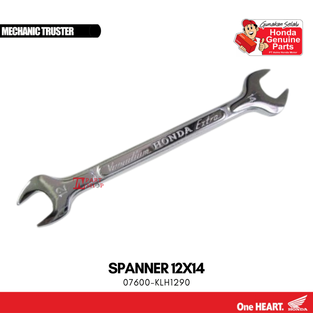 Kunci Pas 12 - 14MM (Spanner 12X14) Original Honda KOWA / 07600-KLH1290