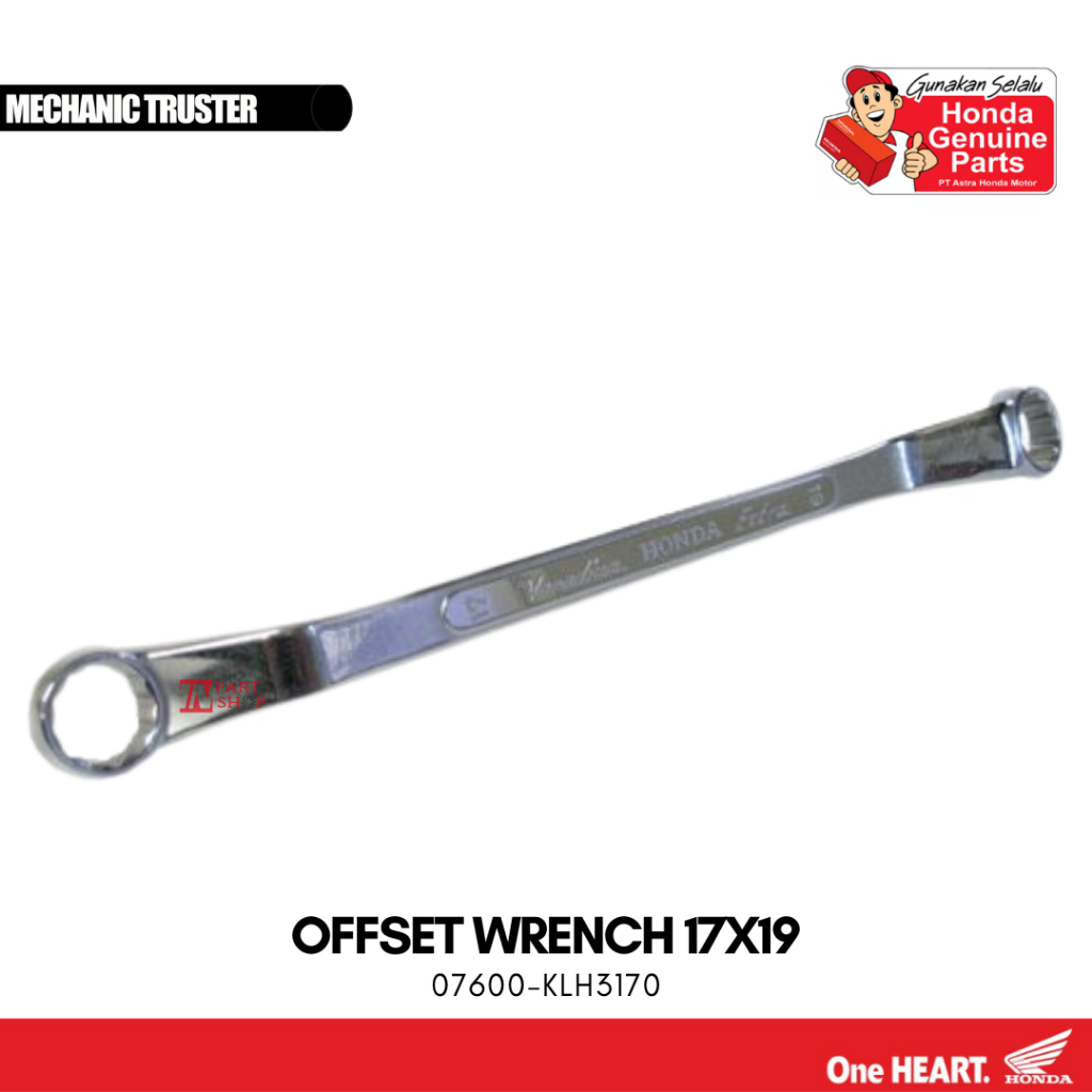 Kunci Ring 17 - 19MM (Offset Wrench 17X19) Original Honda KOWA / 07600-KLH3170