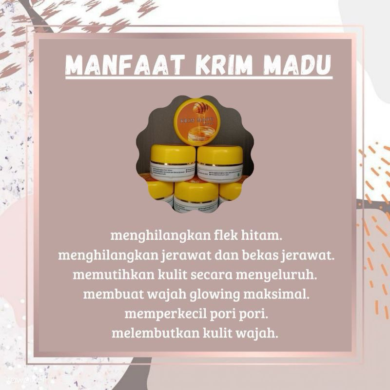 cream pemutih wajah Krim madu original (1 cream bisa untuk siang & malam)
