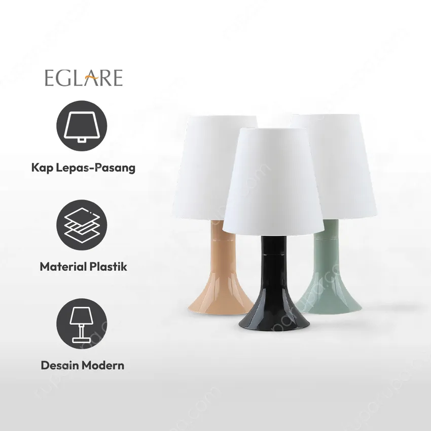 AZKO Eglare Lampu Meja Mini - Hitam/Khaki/Hijau