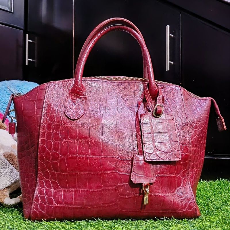 tas cakep croco maroon bag