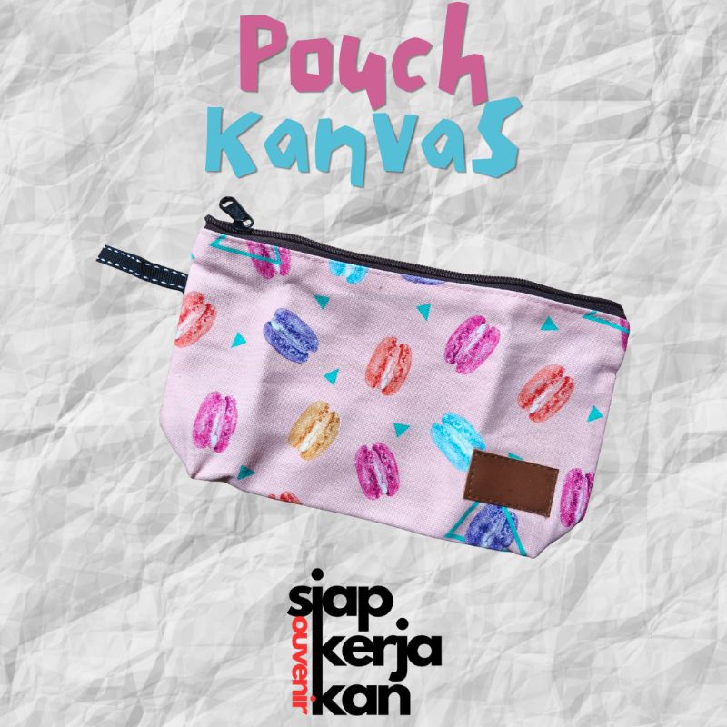 Souvenir Pernikahan - Pouch Canvas Premium - Dompet Kanvas Uk Besar Plus Furing  - Souvenir Kekinian