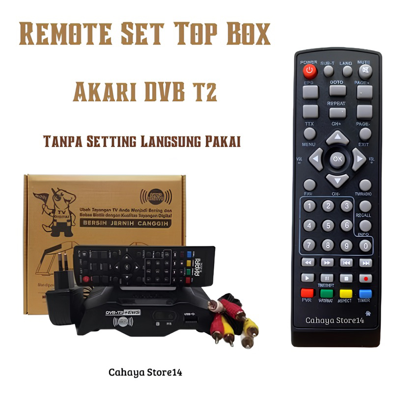 Remot Remote STB Akari DVB T2 Tanpa Setting Langsung Pakai