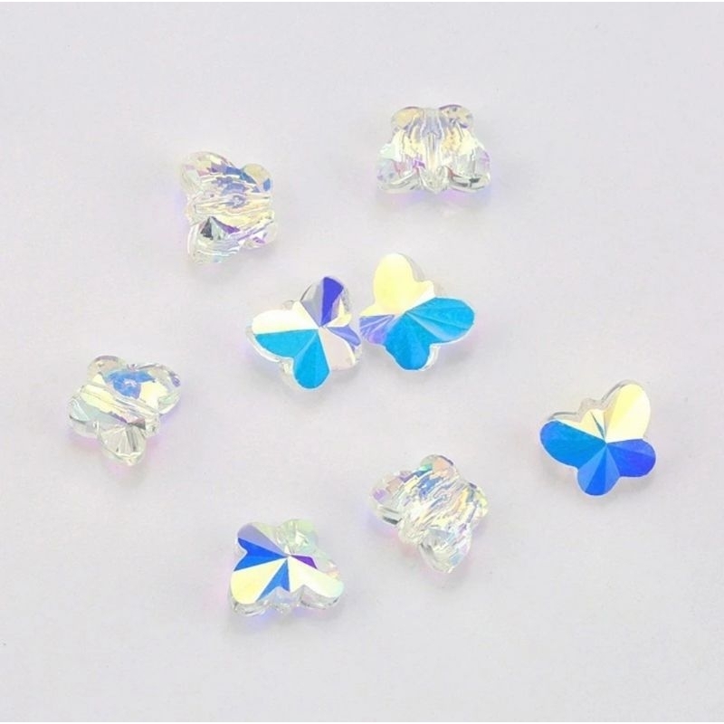Manik Manik Kristal Swarovski Kupu Kupu Butterfly Crystal Bead AB Murah