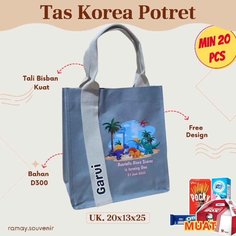 

(COD)TAS KOREA POTRET CUSTOM MURAH/GOODIE BAG ULTAH/TAS ULTAH LARIS PREMIUM/SOUVENIR ULTAH/TAS LUCU