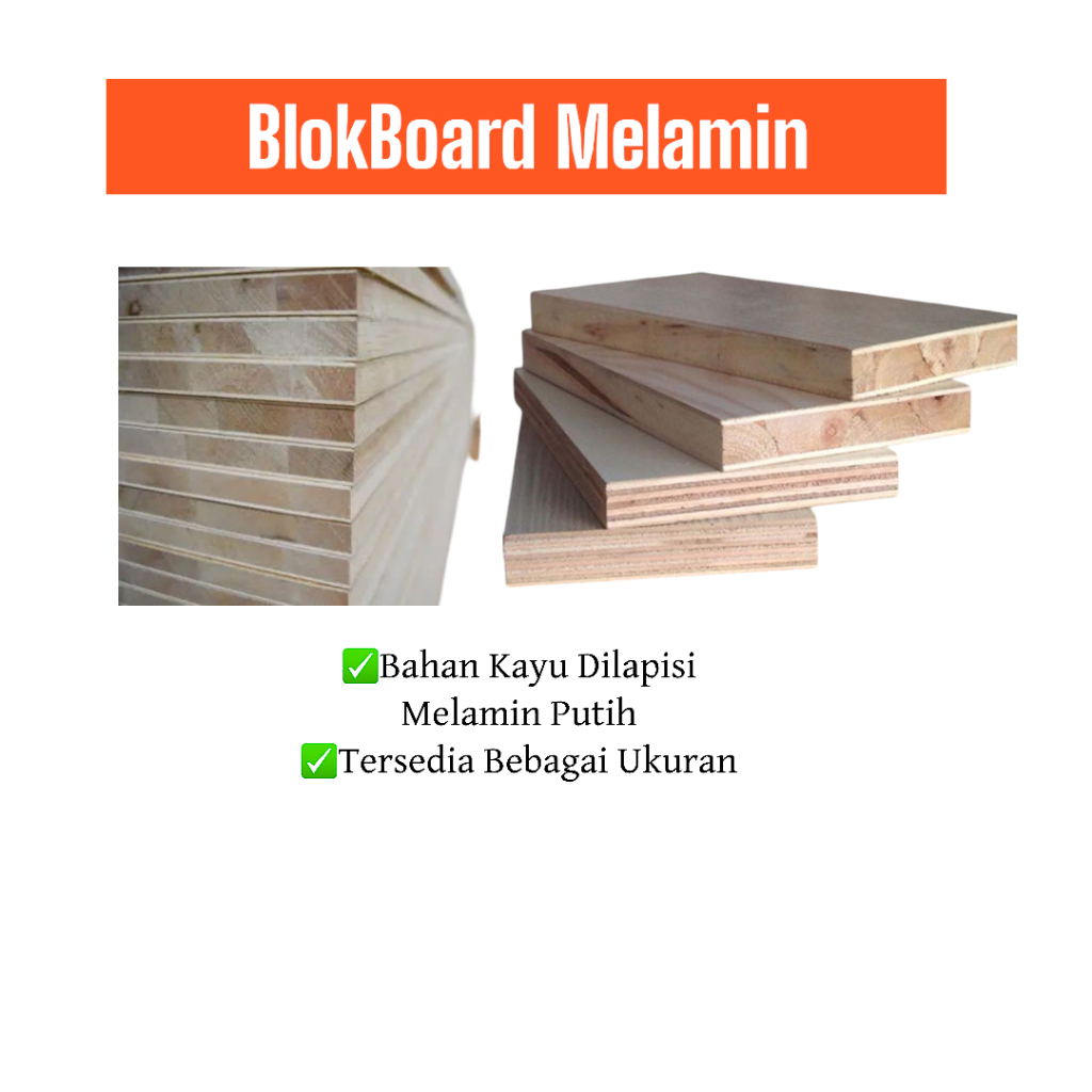 

Papan Kayu BLOKBOARD melamin 1 muka 100x20 / 100x25 / 100x30