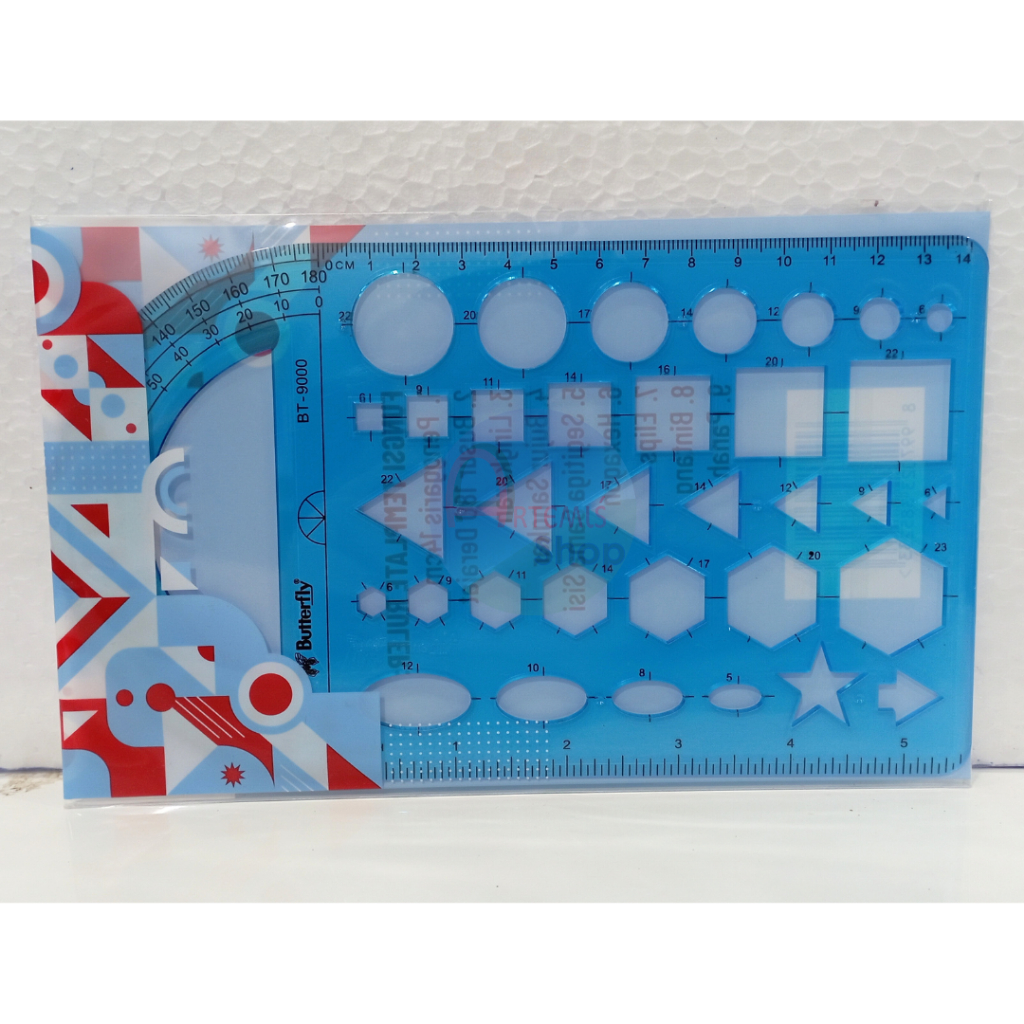 

Penggaris Busur Bangun Datar Sablon BUTTERFLY BT-9000