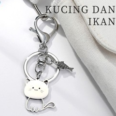 Y&M9996 Jamin BAGUS  GANTUNGAN MOTIF KUCING dan IKAN Kait KEY Kunci Model HOOK Snoppy DISNEY Gantung