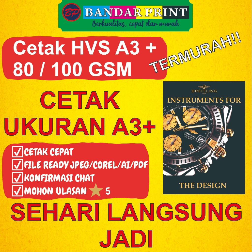 

Print Cetak A3+ MURAH | Kertas HVS 100 gsm A3+ | 1 Sisi / 2 Sisi
