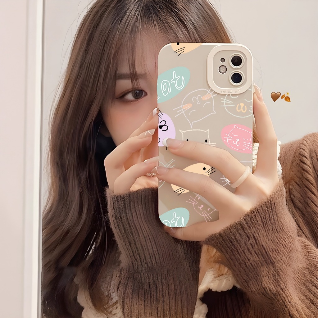 SS109 Case For IPHONE 11 12 13 14 PRO MAX Cute Cat Softcase Casing Hp SB4251