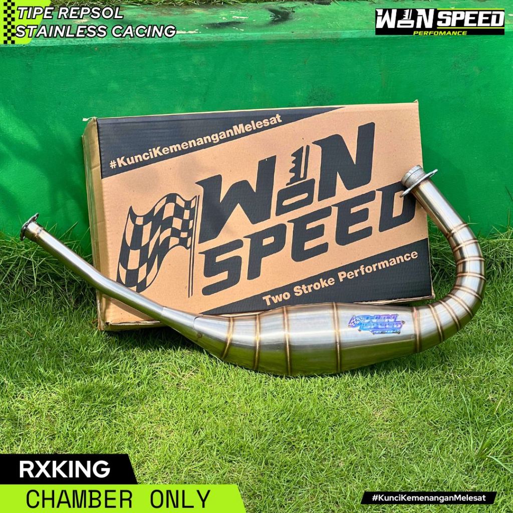 Chamber Perut Gembung Knalpot RX-King RXZ tipe kolong Repsol Stainless Cacing - Winspeed Performance