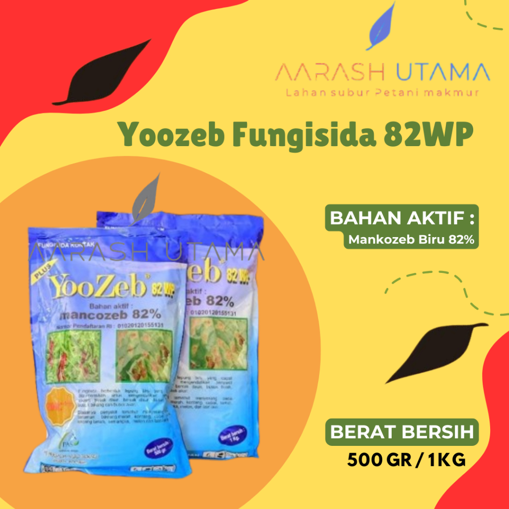 Yoozeb Fungisida  82WP Bahan Aktif : Mankozeb Biru 82%