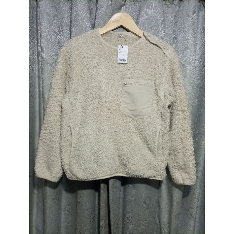 Jaket Uniqlo Sherpa Cream Original_Sweater Uniqlo Sherpa Luar Dalam