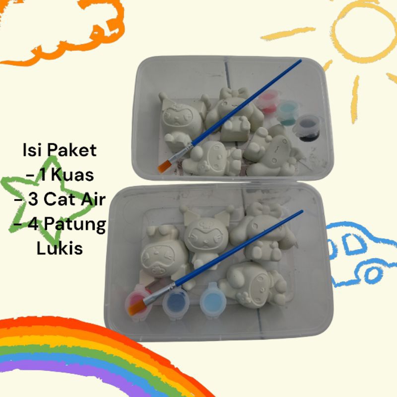 Paket Lukis Patung Alat Melukis Anak Lengkap Sanrio Melody Cinamorol kuromi