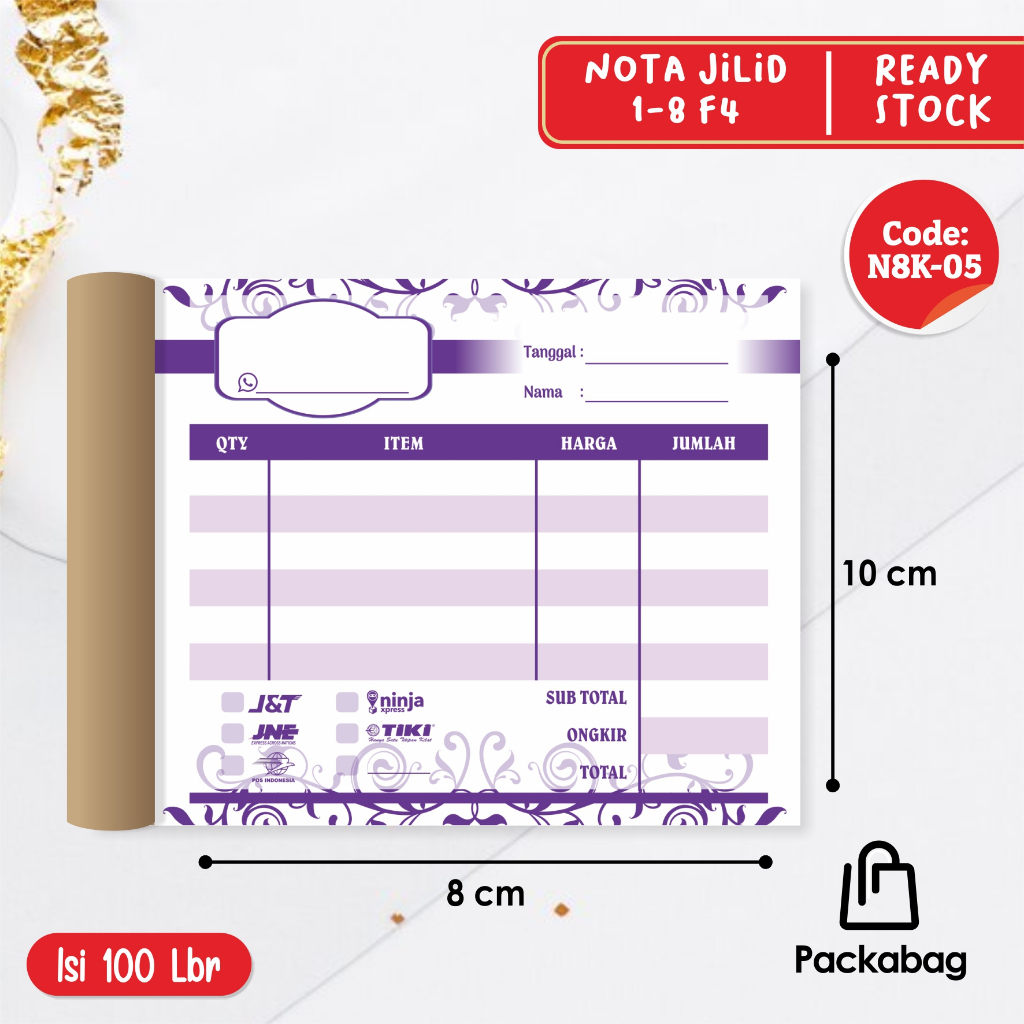 

NOTA 1PLY OLSHOP MURAH - NOTA ORDER OLSHOP READY STOCK - N8K 05