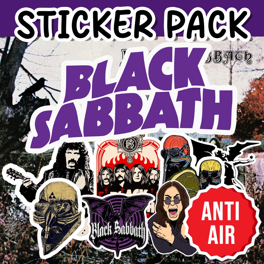 

(BISA COD) STICKER BLACK SABBATH hologram series band isi 15pcs local dan luar bahan VYNIL anti air Band Rock Black Sabbath Stiker Metal Gitar Helm HP