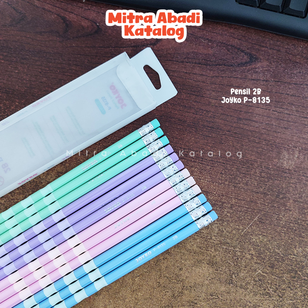 

(12 PCS) PENSIL 2B JOYKO P-8135 / 1 pack pak p8135 pencil kayu pena original menulis graphite menggambar sket sketch anak alat tulis sekolah kuliah atk kantor stationery murah / mitra abadi katalog jogja