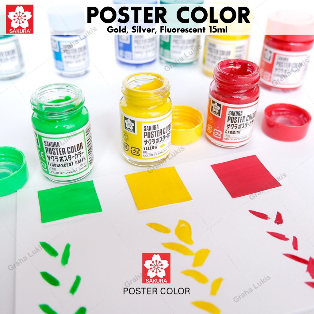 

Sakura Poster Colour 15ml ( GOLD, SILVER, FLUORESCENT ) - CAT POSTER