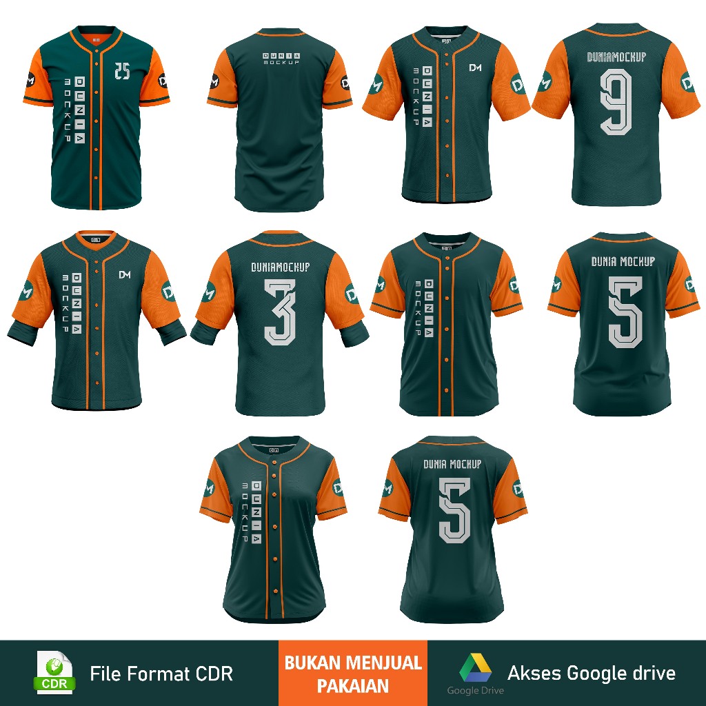 Mockup Jersey Baseball - Corel DRAW