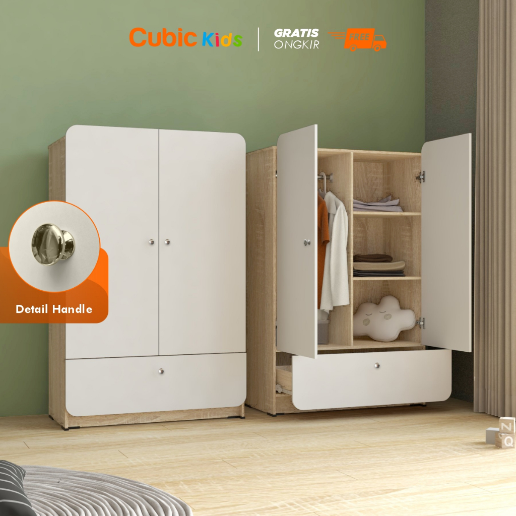 Cubic Lemari Baju / Lemari Pakaian 2 Pintu / PONYO BL 120