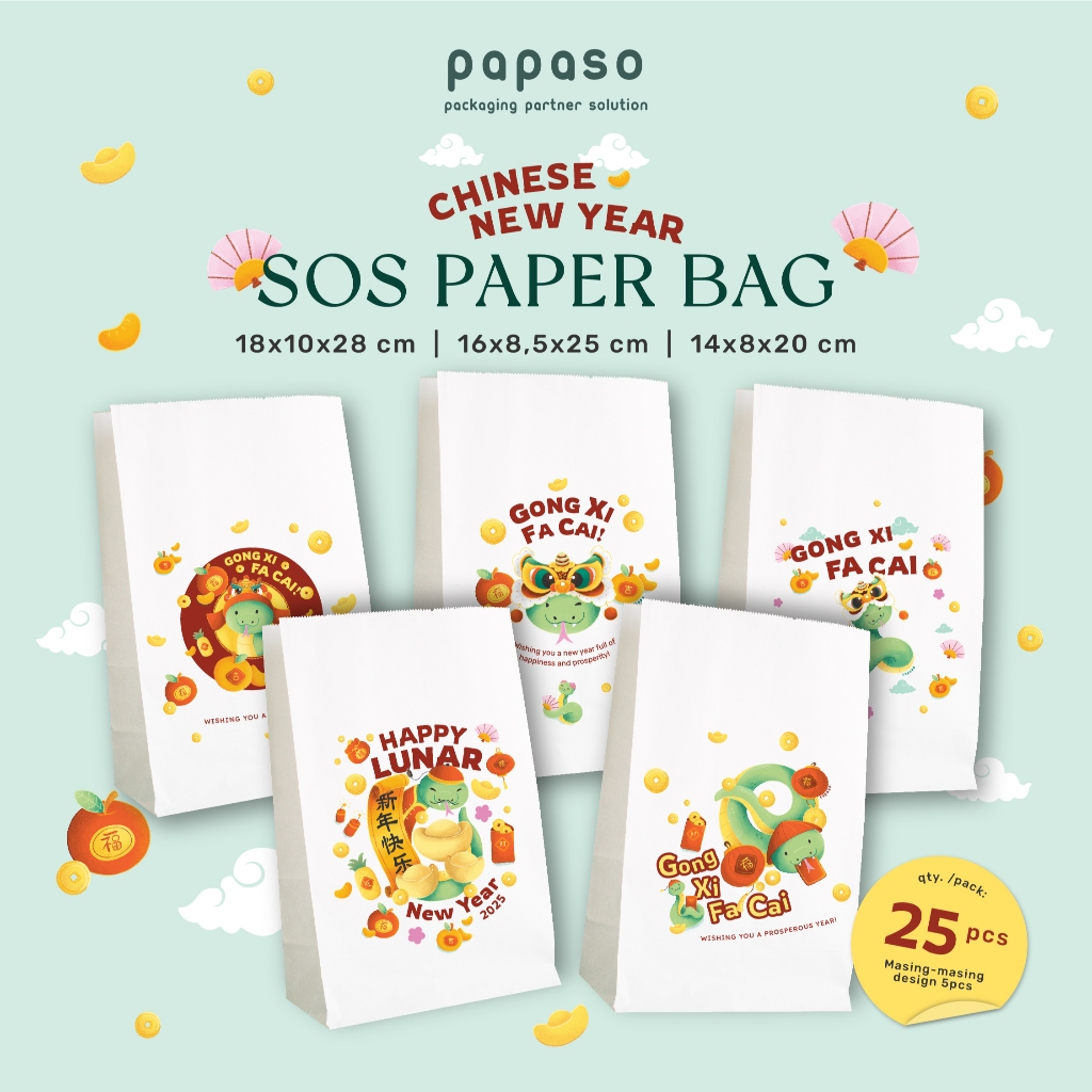 

Paper Bag SOS Imlek/Kantong Kertas SOS Imlek/Pacakging Chinese New Year