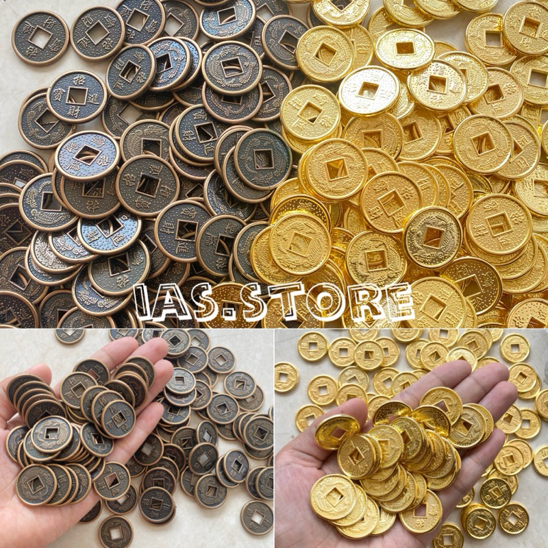 20pcs Koin China Plastik 2.5cm - Koin China Lama - Hiasan hampers Imlek