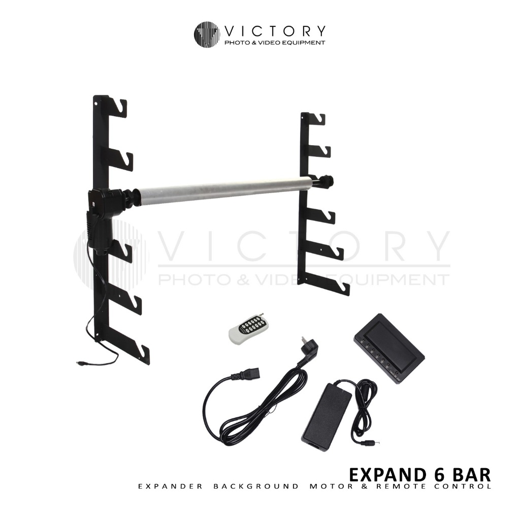 Expander Motor Background 6 Bar Dengan Remote Control , Electric Roll Background 6 Bar