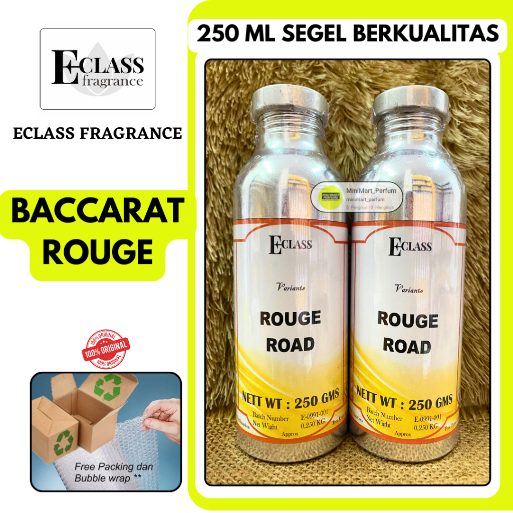 Bibit Murni Parfum BACCARAT ROUGE ( 250 ML SEGEL Alumunium ) ECLASS Fragrance - (100 ML) BIBIT PARFU