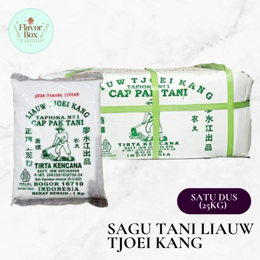 

TEPUNG Tapioka Pak Tani Liauw Tjoei Kang / SATU DUS 25KG