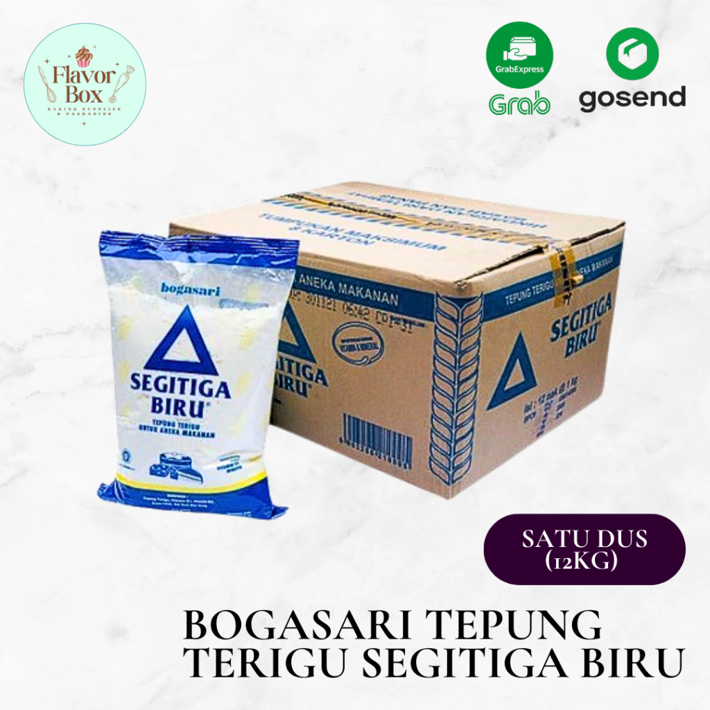 

TEPUNG Terigu BOGASARI Segitiga Biru EKONOMIS / SATU DUS 12KG