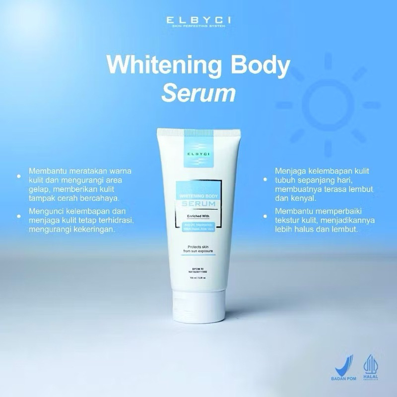 ❤️KIREISHOP❤️ ELBYCI SKINCARE - NEW BODY SERUM WHITENING BEST FORMULA (FREE GIFT)