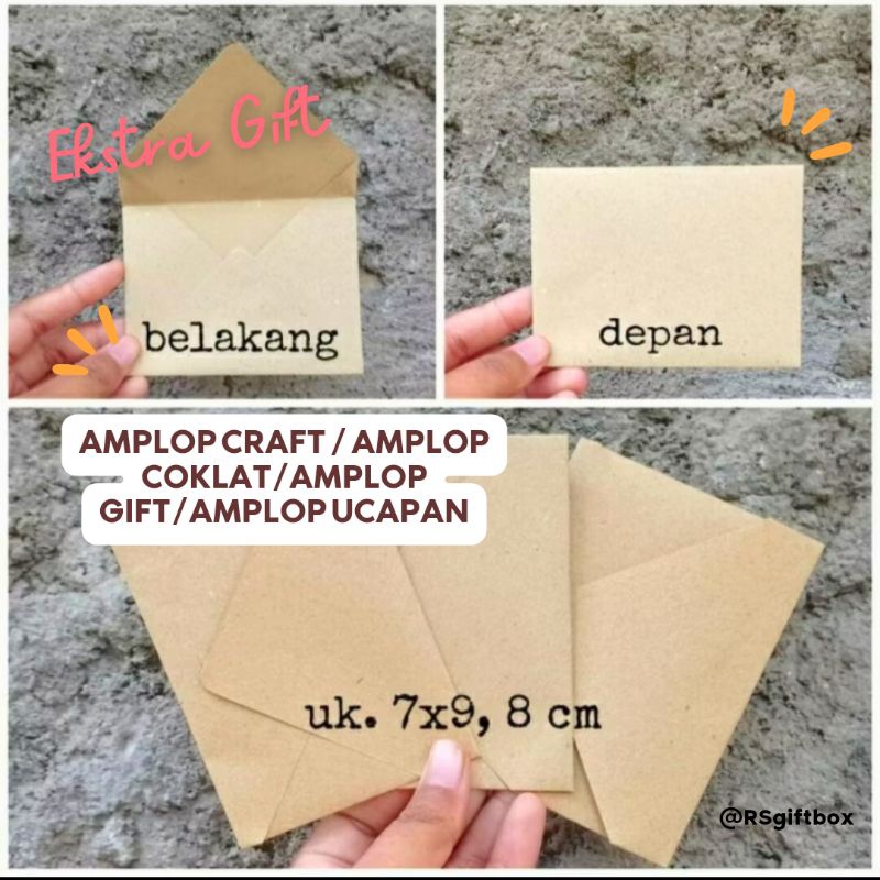 

RS Gift Box - EKSTRA AMPLOP CRAFT / AMPLOP COKLAT/AMPLOP GIFT/AMPLOP UCAPAN