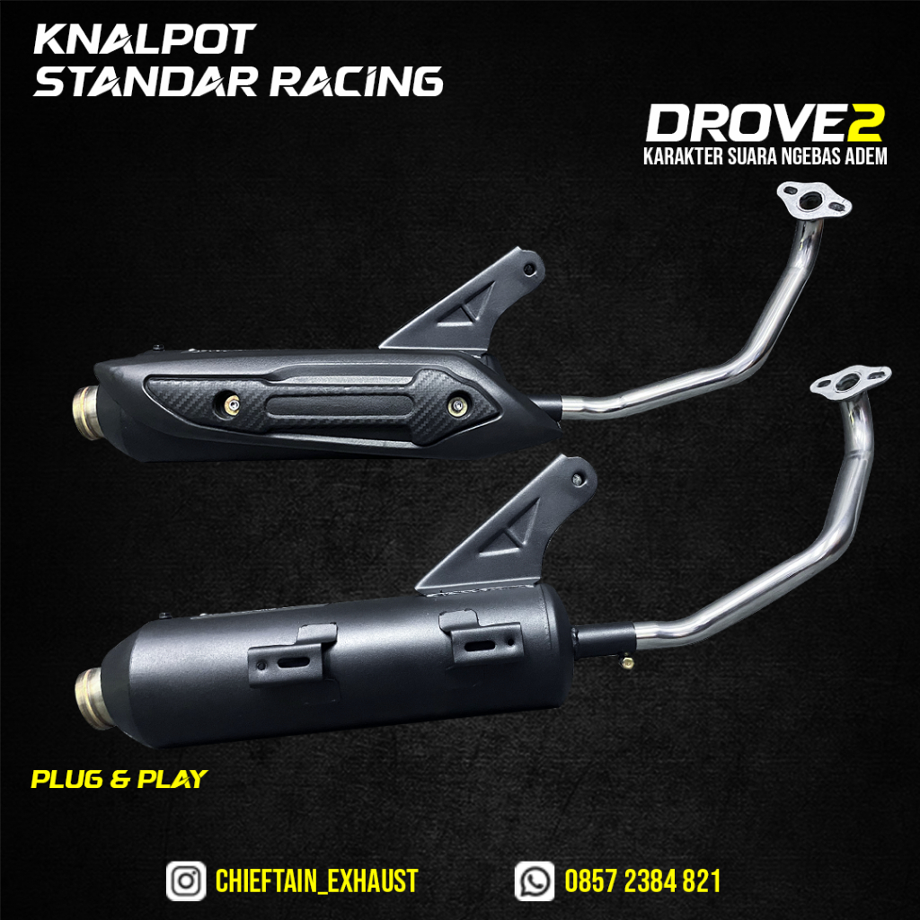 Knalpot Chieftain Moncong Shijiro Sijiro Standar Racing Beat Fi Esp Deluxe Karbu Suara Ngebass Adem