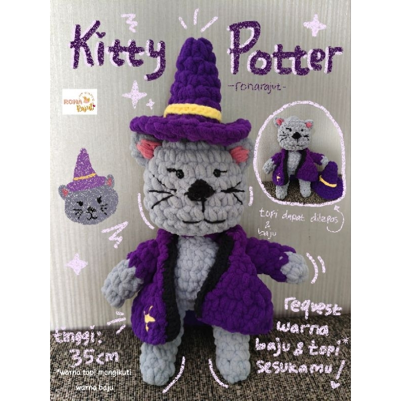 [Adoptme] Boneka Rajut Kucing Kitty Potter | Crochet Doll | Amigurumi