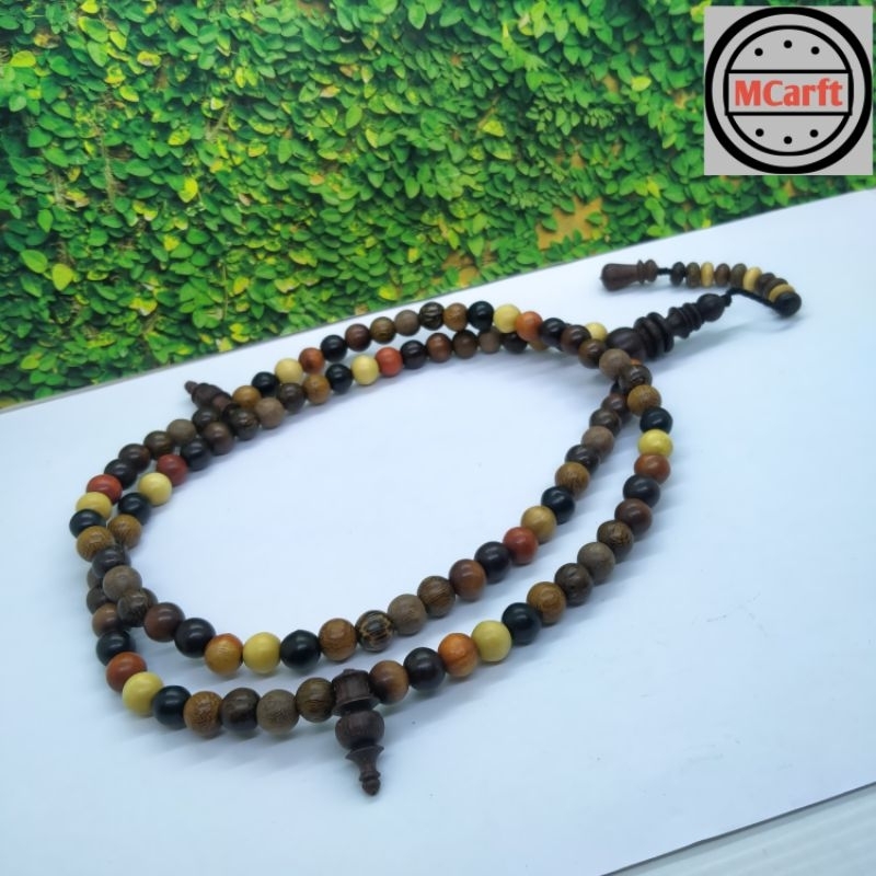 Tasbih kayu galih asem, kelor hitam, kemuning, nogosari, kelor Jawa, bajaka C25