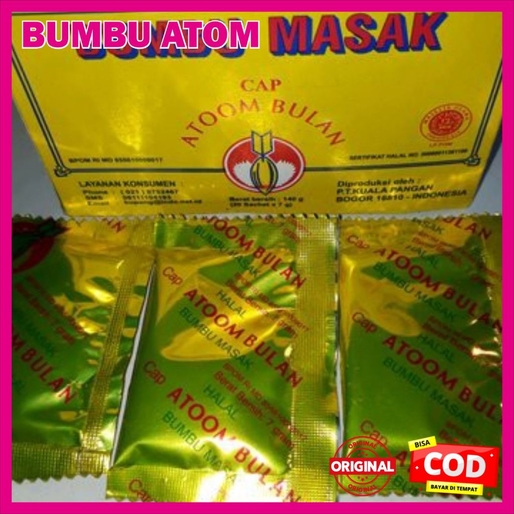 

ATOM BULAN KEMASAN SASET 7 gr / BUMBU DAPUR SERBAGUNA