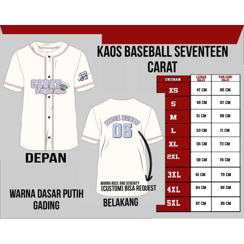 Kaos Baseball Seventeen Carat / custom