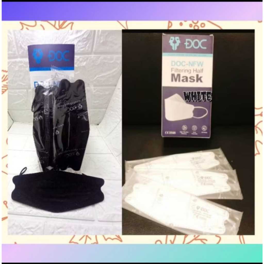 MASKER DEWASA KF94 DOC NFW PUTIH 4ply EARLOOP 3D KOREAN MASK SINGLE PACK 30PCS/BOX