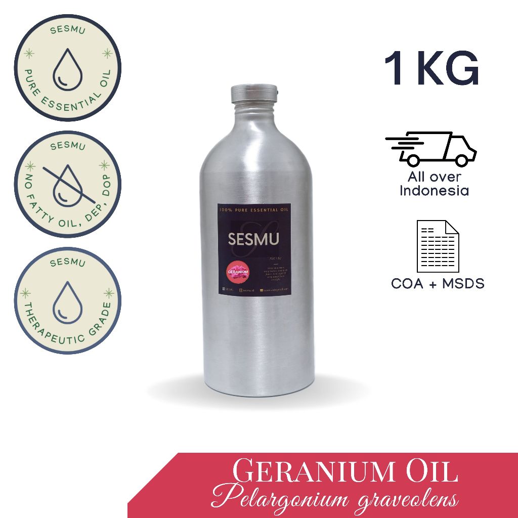 1 KG / 1 L / 1000 ML GERANIUM 100% PURE ESSENTIAL OIL / MINYAK ATSIRI