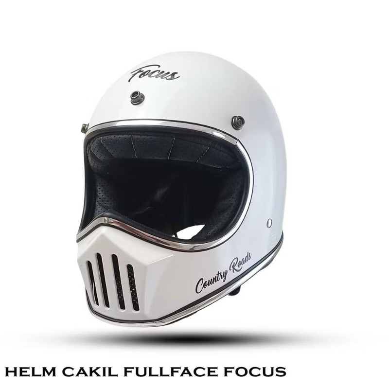 Helm Cakil Full Face Merek Focus 100% Original - Variasi Pet Pendek, Busa Kulit - SNI Motorcycle Sep