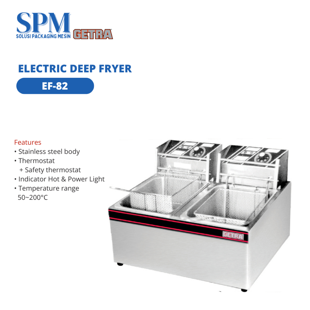 Deep Fryer Elektrik 2 Tank Electric Deep Fryer Getra E-82 / EF 82 / EF82