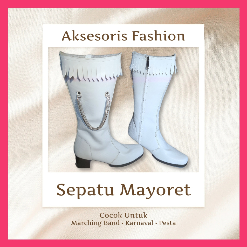 sepatu mayoret sma dewasa putih marching drum band aksesoris accessories perlengkapan baju pakaian k