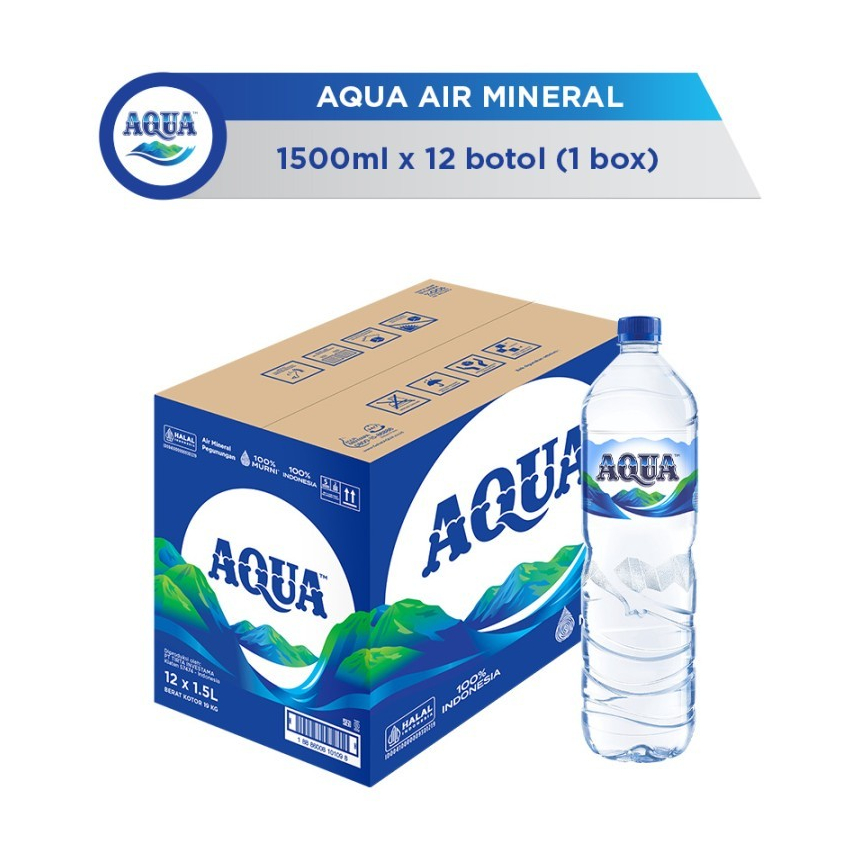 

AQUA Air Mineral 1500ml isi 12 Botol (1500ml x 12 Botol)